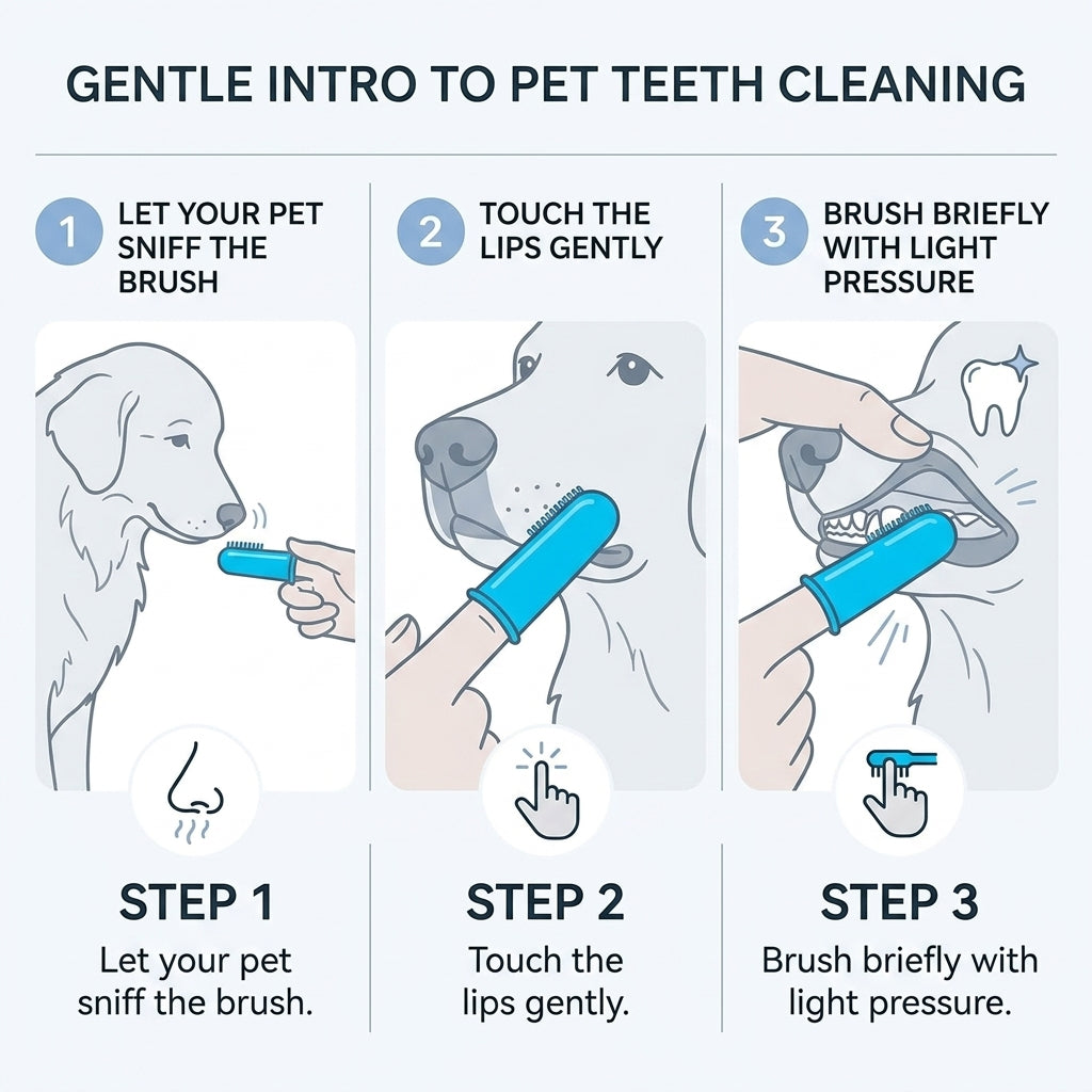 Pet Finger Toothbrush Set – 6 Ultra-Soft Manual Dental Brushes for Dogs & Cats