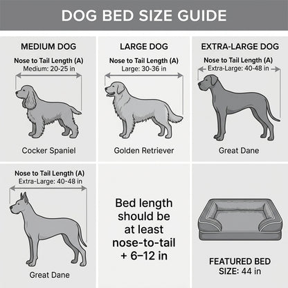 Orthopedic Extra Large Dog Bed – 44" Waterproof Washable XL Pet Bed with Egg-Crate Foam (Grey)