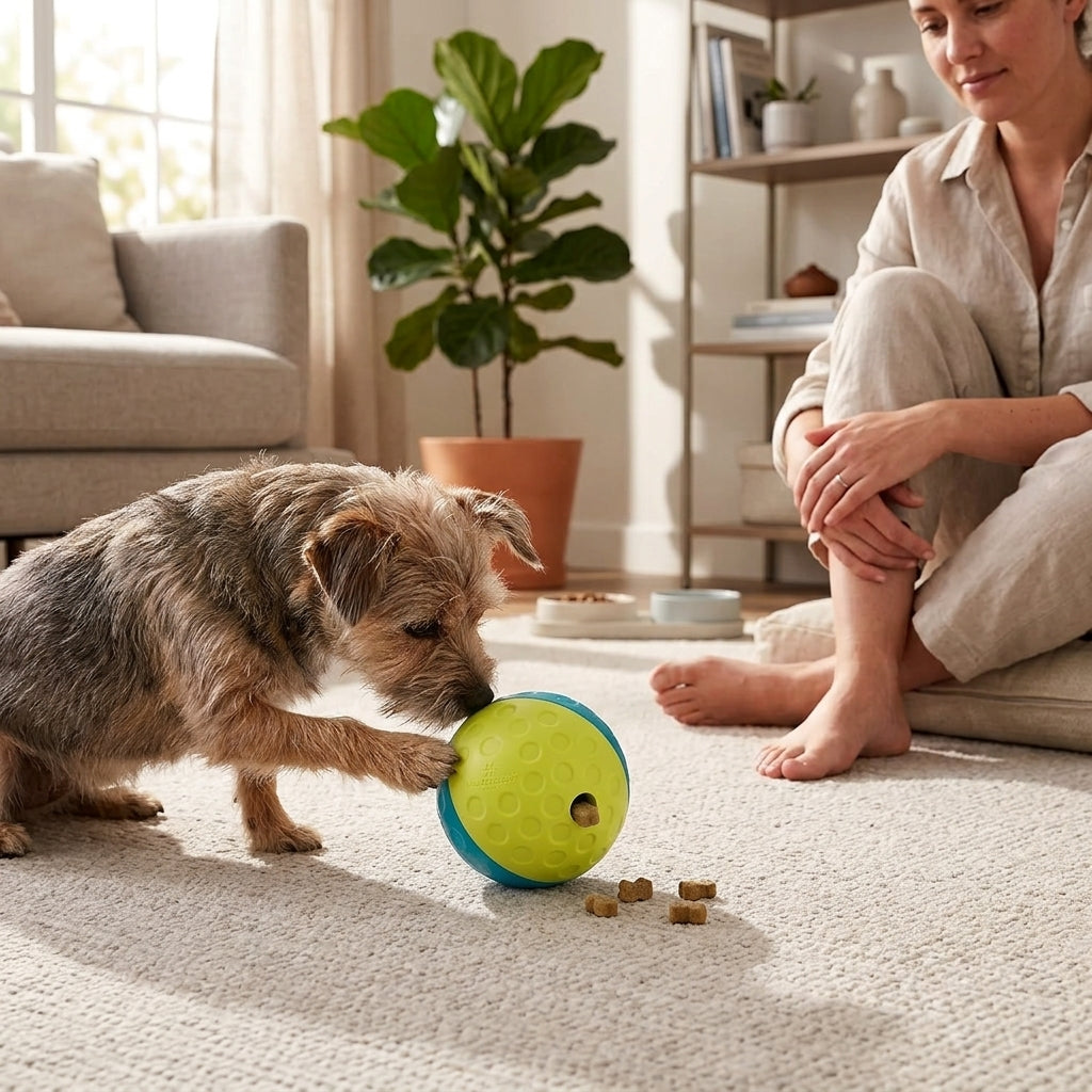 Treat Tumble Puzzle Ball – 4.8" Interactive Kibble & Treat Dispenser for Dogs