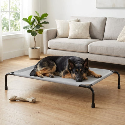 Elevated Cooling Dog Bed – 47.75" Large Outdoor & Indoor Dog Cot (Grey)