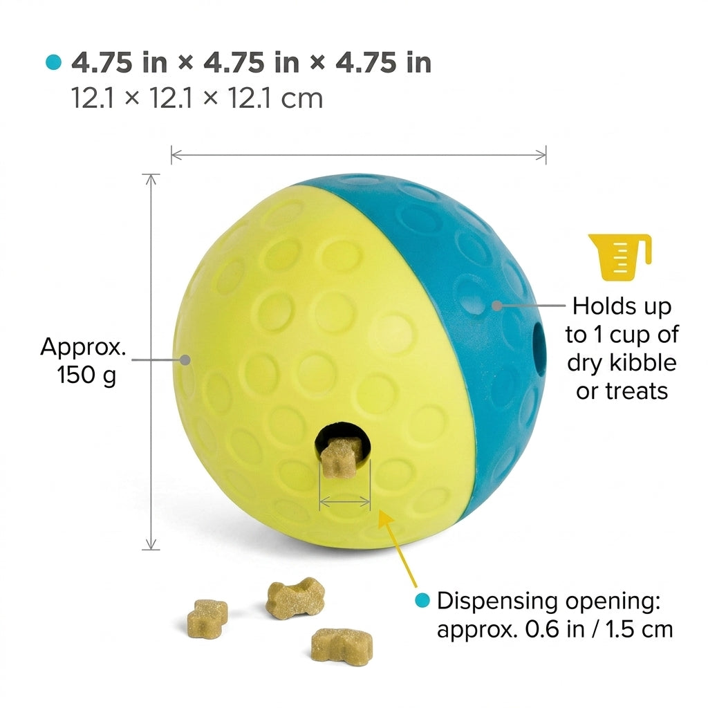 Treat Tumble Puzzle Ball – 4.8" Interactive Kibble & Treat Dispenser for Dogs