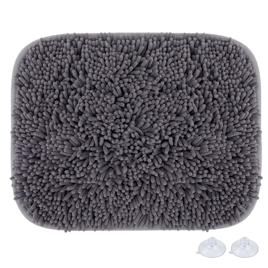 Interactive Dog Snuffle Mat – 17" × 21" Treat-Hiding Puzzle Feeding Mat (Grey)