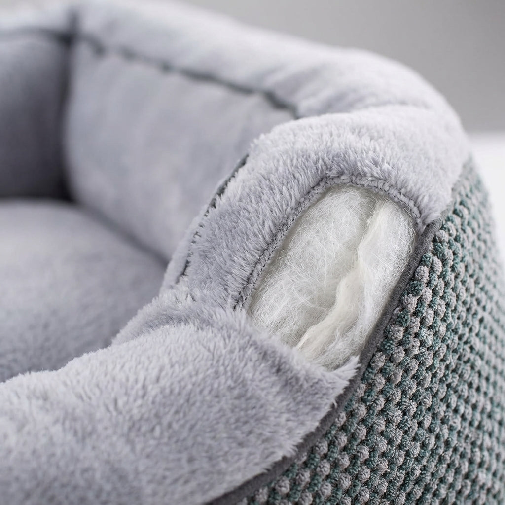 Orthopedic Rectangle Dog Bed – 30" Medium Washable Pet Bed with Raised Bolsters (Grey)