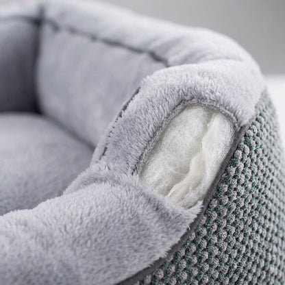 Orthopedic Rectangle Dog Bed – 30" Medium Washable Pet Bed with Raised Bolsters (Grey)