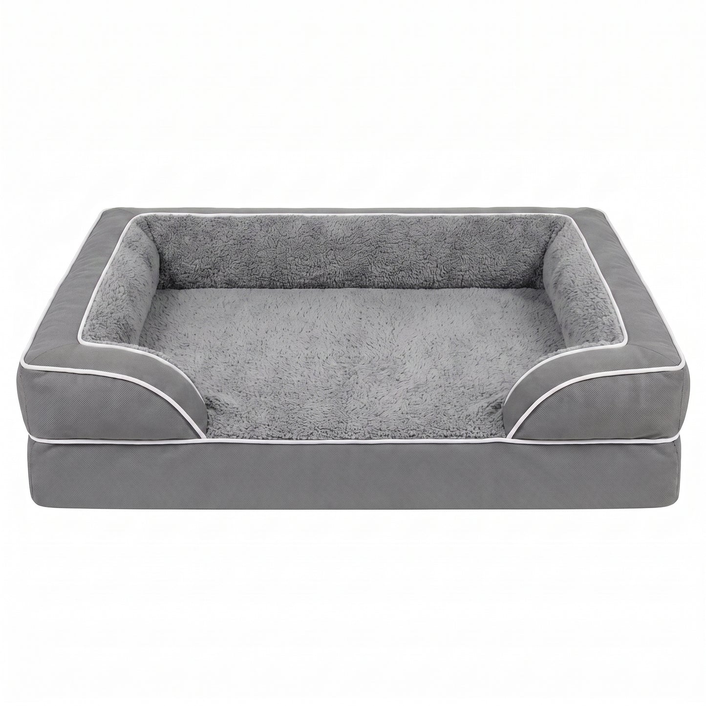 Orthopedic Extra Large Dog Bed – 44" Waterproof Washable XL Pet Bed with Egg-Crate Foam (Grey)