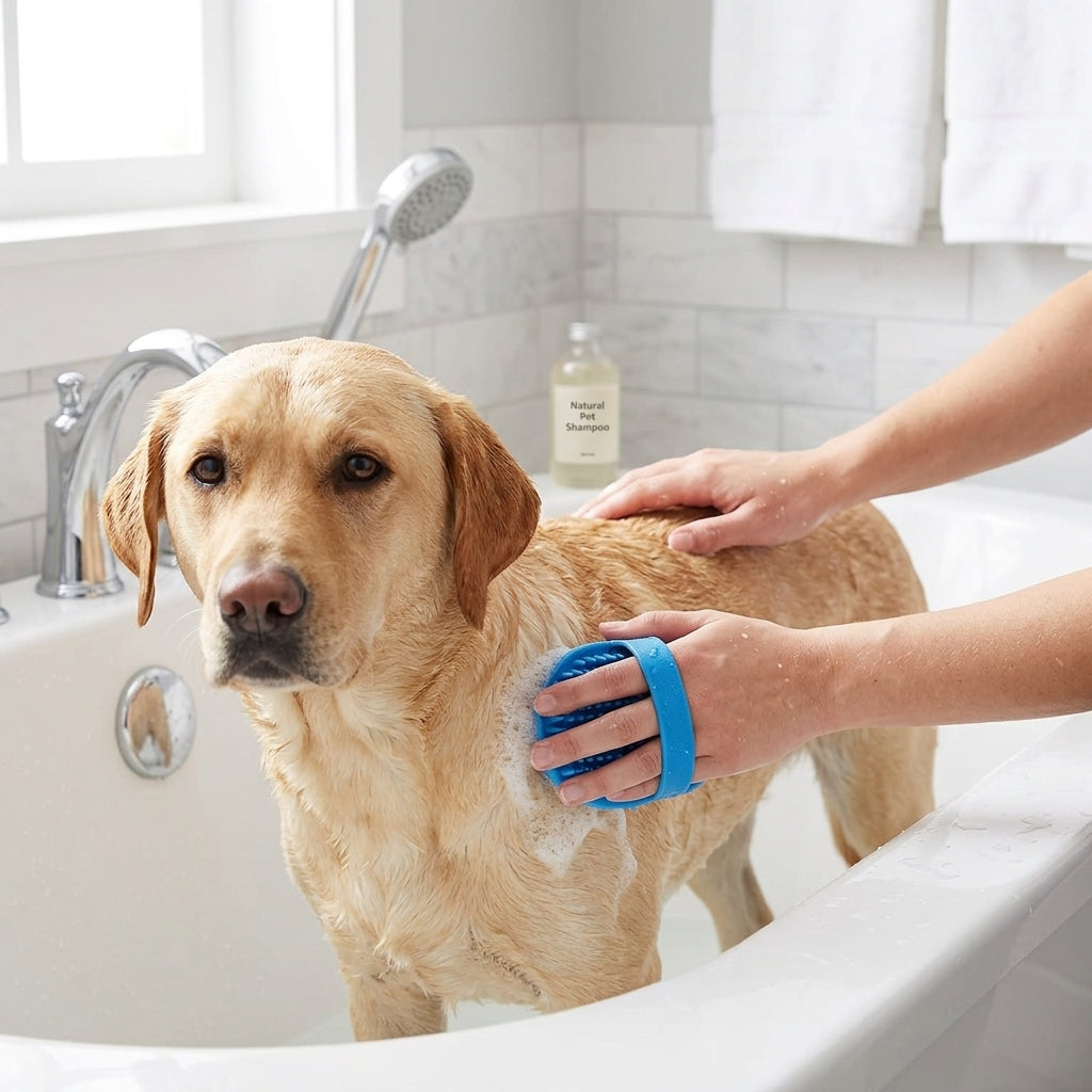 Pet Bathing & Grooming Brush Set – Soft Rubber Massage Brushes for Dogs & Cats, 2-Pack
