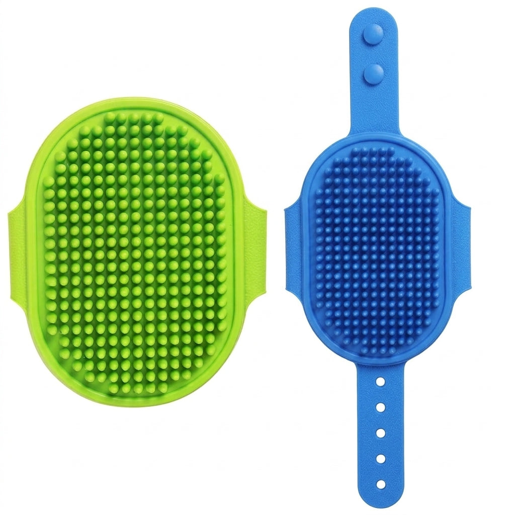 Pet Bathing & Grooming Brush Set – Soft Rubber Massage Brushes for Dogs & Cats, 2-Pack