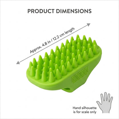 Silicone Pet Grooming Brush – Heavy-Duty Bath & Massage Brush for Dogs and Cats (Green)